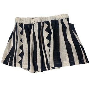 Silvia Tcherassi  Women's XS Black White Silk Ruched Shorts Geometric Print